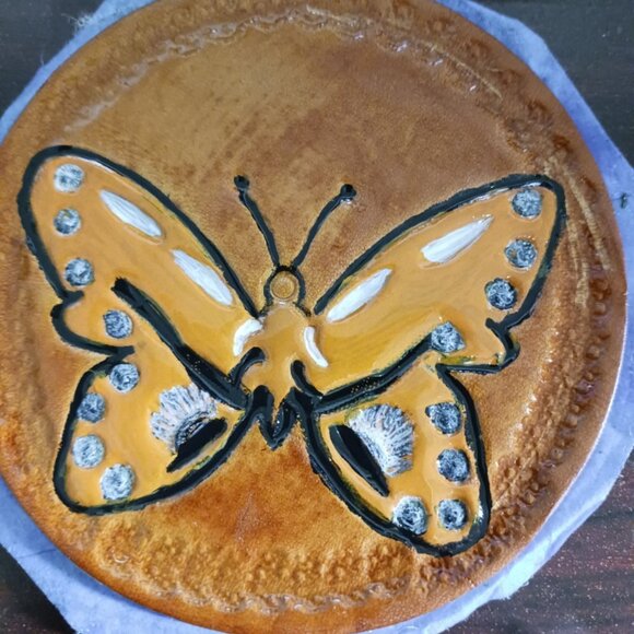 Leather Coasters - 3-1/2" round - Picture 4 of 4